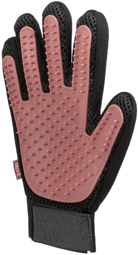 TRIXIE Fellpflege-Handschuh - entfernt lose Haare und massiert gleichzeitig - atmungsaktives Mesh-Material - mit Klettverschluss - auch für sensible Tiere - 7 x 16 cm - 23132 von TRIXIE