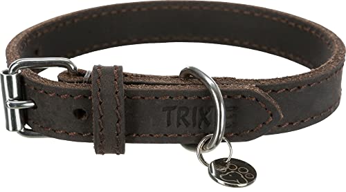TRIXIE Halsband voor Hond Rustic vetleer donkerbruin 27-34x1,8 cm von TRIXIE