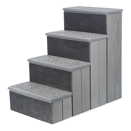TRIXIE Haustiertreppe aus Velours, 4 Stufen, mit Stauraum, zusammenklappbar, Aufbewahrungsfächer für Haustierspielzeug TRIXIE Haustiertreppe aus Velours, 4 Stufen, mit Stauraum, zusammenklappbar, Aufbewahrungsfächer für Haustierspielzeug von TRIXIE
