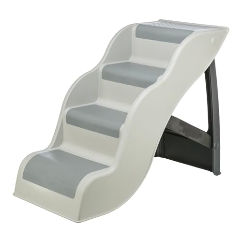 TRIXIE 4-stufige leichte Haustiertreppe, zusammenklappbare Hundetreppe für Couch und Bett, rutschfeste Gummi-Laufflächen, ideal für kleine Hunde und Katzen, Grau TRIXIE 4-stufige leichte Haustiertreppe, zusammenklappbare Hundetreppe für Couch und Bett, rutschfeste Gummi-Laufflächen, ideal für kleine Hunde und Katzen, Grau von TRIXIE