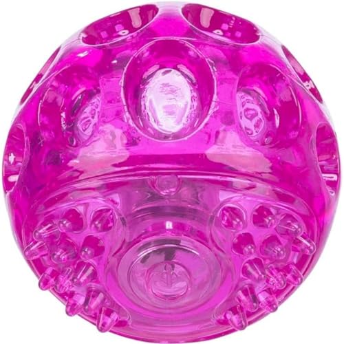 TRIXIE Hunde-Blinkball, Pink, ø 6 cm, 33642, Aktivierung durch Aufprall, 50 Stunden Leuchtdauer von TRIXIE