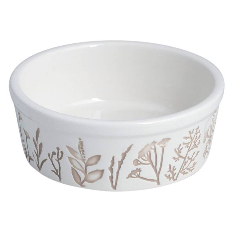 TRIXIE Hunde-Keramiknapf Wiese weiß/taupe, Gr. 0,3 l/Ø 12 cm, Durchmesser:  ca. 12 cm von TRIXIE