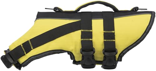 TRIXIE Hunde-Schwimmweste XL: 65 cm (bis 45 kg) neon-gelb – schnell trocknende Rettungsweste Hund mit Rettungsgriff für mehr Sicherheit bei Wasseraktivitäten wie Bootsausflüge & SUB - 30129 von TRIXIE