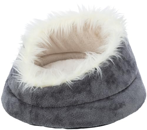 TRIXIE Bett Minou ø 47 cm in weiß/grau - weiches Kissen aus Softplüsch - Korb für kleine Hunde und Katzen - rutschfest - 36298 von TRIXIE