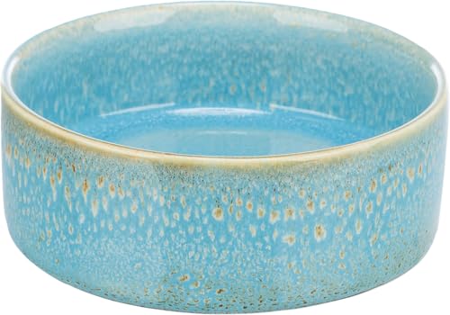 TRIXIE Hundenapf Keramik 400 ml, Keramiknapf blau - praktischer Fressnapf für Hunde ø 13 cm, standfest, robust und spülmaschinenfest – 25112 von TRIXIE