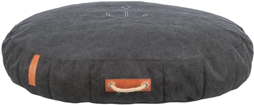 TRIXIE Hundekissen BE Nordic Föhr 80x60 cm in schwarz – bequemes Hundebett für kleine & mittelgroße Hunde - ovale Hundecouch mit praktischem Tragegriff - weich & waschbar – 37476 von TRIXIE