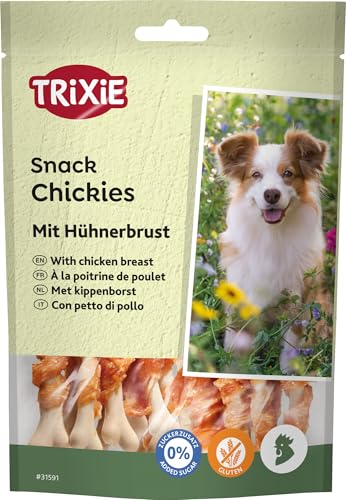 TRIXIE Hundeleckerli PREMIO Hunde-Chickies 100g - Premium Leckerlis für Hunde glutenfrei - ohne Getreide & Zucker, schmackhafte Belohnung für Training & Zuhause von TRIXIE