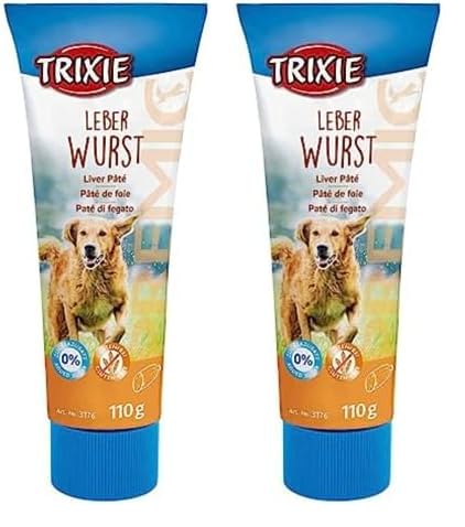 TRIXIE Hundeleckerli Premio Hunde-Leberwurst 110g - Premium Leckerlis für Hunde glutenfrei - ohne Getreide & Zucker, schmackhafte Belohnung für Training & Zuhause - 3176 (Packung mit 2) von TRIXIE