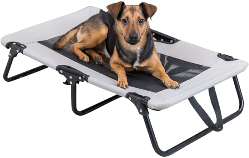 TRIXIE Hundeliege, Hundebett, Zusammenklappbar, 79 × 19 × 50 cm, Grau/Schwarz - 28211 von TRIXIE