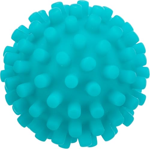 TRIXIE Igelball für Hunde, ø 6 cm, blau, 3428, Vinyl, große Noppen, Quietscher, Kauen, Apportieren von TRIXIE