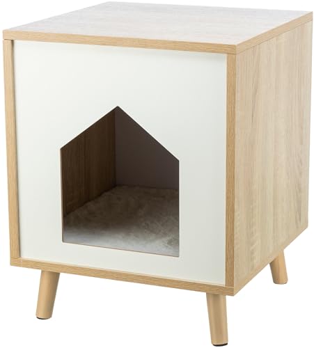 TRIXIE Katzenhöhle Isa für große & kleine Katzen – Katzenhaus Indoor in Holz-Optik (MDF) mit herausnehmbarem Plüschkissen, bis 25 kg belastbar – 40 × 50 × 40 cm - 36312 TRIXIE Katzenhöhle Isa für große & kleine Katzen – Katzenhaus Indoor in Holz-Optik (MDF) mit herausnehmbarem Plüschkissen, bis 25 kg belastbar – 40 × 50 × 40 cm - 36312 von TRIXIE