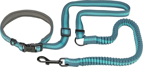 TRIXIE Joggingleine für Hunde mit Bauchgurt M-L, 1,33–1,80 m 20 mm in grafit/papaya - perfekte Hundeleine für Sport und Bewegung - für mittelgroße bis große Hunde - 12763 von TRIXIE