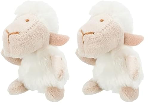 TRIXIE Katzenspielzeug Schaf - zum Kuscheln und Spielen - Katzenminze - Plüsch - weiß/beige - 10 cm - 45767 (Packung mit 2) von TRIXIE