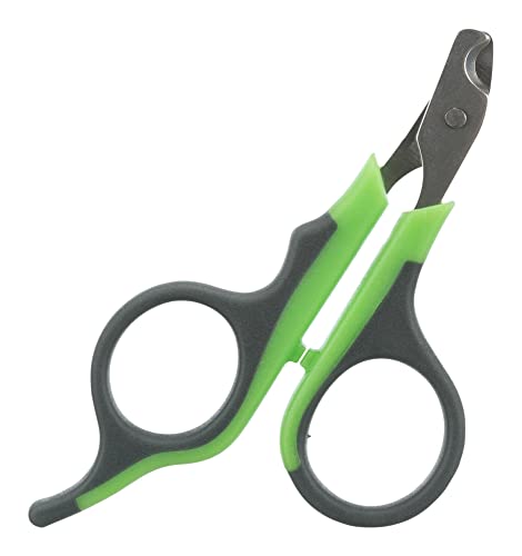 TRIXIE Krallenschere für Kleintiere - rostfreier Edelstahl - gummierter Kunststoffgriff - schwarz/grün - 8 cm - 6285 von TRIXIE