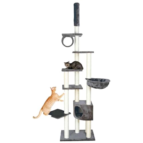 TRIXIE Kratzbaum Madrid 245 - 270 cm in platingrau – deckenhoher Katzenbaum mit gemütlichen Liegeflächen und Deckenspanner, komfortabel & stabil – 43902 TRIXIE Kratzbaum Madrid 245 - 270 cm in platingrau – deckenhoher Katzenbaum mit gemütlichen Liegeflächen und Deckenspanner, komfortabel & stabil – 43902 von TRIXIE