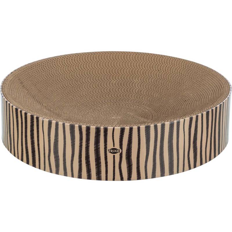 TRIXIE Kratzpappe rund mit Katzenminze, ø 45 × 10 cm Zebra von TRIXIE