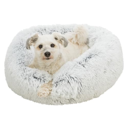 TRIXIE Hundebett Harvey ø 50 cm in weiß-schwarz - wuschliges Hundekissen mit Langhaar-Plüsch - Hundekorb für mittelgroße Hunde - rutschfest und waschbar - 37318 TRIXIE Hundebett Harvey ø 50 cm in weiß-schwarz - wuschliges Hundekissen mit Langhaar-Plüsch - Hundekorb für mittelgroße Hunde - rutschfest und waschbar - 37318 von TRIXIE