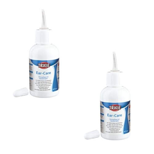 TRIXIE Ohrenpflege mit Spezialtropfer | Doppelpack | 2 x 50 ml | Pflege- und Reinigungslösung für Hunde, Katzen und Kleintiere | Kann schonend Schmutz und Staub entfernen | Ohrenpflege TRIXIE Ohrenpflege mit Spezialtropfer | Doppelpack | 2 x 50 ml | Pflege- und Reinigungslösung für Hunde, Katzen und Kleintiere | Kann schonend Schmutz und Staub entfernen | Ohrenpflege von TRIXIE