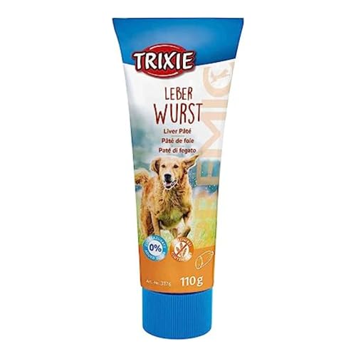 TRIXIE Hundeleckerli PREMIO Hunde-Leberwurst 110g - Premium Leckerlis für Hunde glutenfrei - ohne Getreide & Zucker, schmackhafte Belohnung für Training & Zuhause - 3176 von TRIXIE