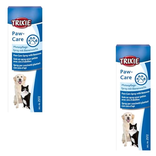 TRIXIE Paw-Care | Doppelpack | 2 x 50 ml | Pfotenpflege-Spray für Hunde und Katzen | Zum Schutz von Pfoten und Ballen | Mit Bienenwachs und Aloe Vera | Einfache Anwendung von TRIXIE