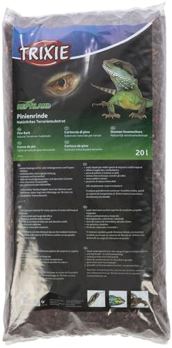TRIXIE Pinienrinde Terrariensubstrat ideal für Schlangen und Tropenreptilien - 20 Liter - antibakteriell - entstaubt und hocherhitzt - Feuchtigkeitsspeicher - ohne chemische Zusatzstoffe - 76142 von TRIXIE