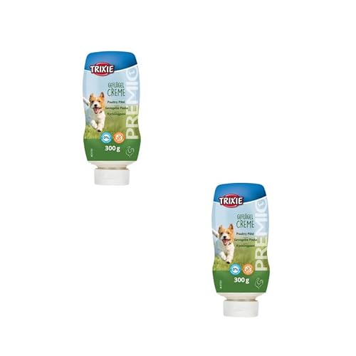 TRIXIE Premio Geflügelcreme | Doppelpack | 2 x 300 g | Ergänzungsfuttermittel für Hunde | Kann dabei helfen das Verabreichen von Medikamenten zu erleichtern | Mit Geflügel von TRIXIE