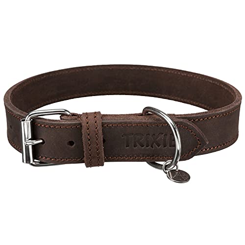 TRIXIE Rustic Halsband Leder Größe L: Halsumfang 48–56 cm/30 mm in Dunkelbraun - genähtes Lederhalsband für mittelgroße Hunde, in klassischem Design, schonendes Anleinen, 19008 TRIXIE Rustic Halsband Leder Größe L: Halsumfang 48–56 cm/30 mm in Dunkelbraun - genähtes Lederhalsband für mittelgroße Hunde, in klassischem Design, schonendes Anleinen, 19008 von TRIXIE