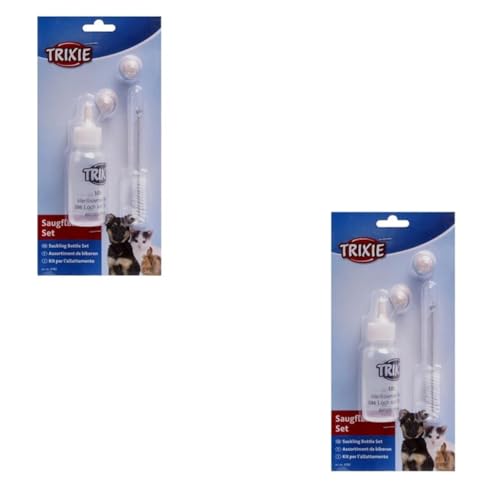 TRIXIE Saugflaschen-Set | Doppelpack | 2 x 57 ml | Zur Unterstützung von neugeborenen Tieren und Tierwaisen mit Flüssigkeit und Nahrung | Mit Flaschenbürste und 3 Silikon-Saugern TRIXIE Saugflaschen-Set | Doppelpack | 2 x 57 ml | Zur Unterstützung von neugeborenen Tieren und Tierwaisen mit Flüssigkeit und Nahrung | Mit Flaschenbürste und 3 Silikon-Saugern von TRIXIE