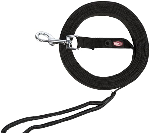 TRIXIE Schleppleine M–L, 10 m 20 mm in schwarz - Lange Hundeleine für Training und Outdoor - für mittelgroße bis große Hunde - 19911 von TRIXIE