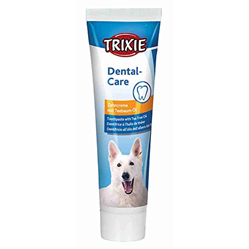 TRIXIE Dental Care | 1 x 100 g | Zahncreme für Hunde mit Teebaumöl | Kann dabei helfen Zahnstein und Verfärbungen vorzubeugen | Zur Verbesserung der Mundhygiene von TRIXIE