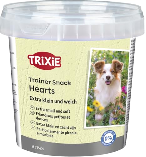 TRIXIE Trainer Snack Hearts mit Huhn, Lamm und Lachs - kleine und weiche Leckerlis - in praktischer Frischebox - ohne Zuckerzusatz - 200 g - 31524 von TRIXIE