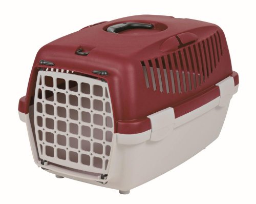 TRIXIE Transportbox Capri 1 – XS: 32 × 31 × 48 cm, hellgrau/flieder, leichte Transportbox für Hunde und Katzen bis 6 kg – Tragebox für Haustiere, mit Metalltür vorne und praktischem Griff – 39813 von TRIXIE