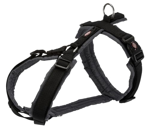 TRIXIE Trekking Geschirr New Premium XL 80-97cm / 25mm schwarz/Graphit Hund von TRIXIE