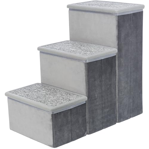 TRIXIE Velours Faltbare 3-stufige Haustiertreppe mit Stauraum, zusammenklappbar, Staufächer für Haustierspielzeug TRIXIE Velours Faltbare 3-stufige Haustiertreppe mit Stauraum, zusammenklappbar, Staufächer für Haustierspielzeug von TRIXIE