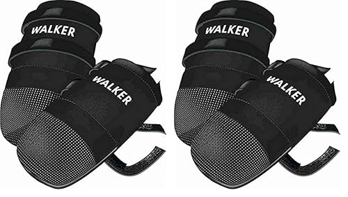TRIXIE Wasserabweisende Hundeschuhe Pfotenschutz Walker Care, L, 2 St., schwarz- 1958 (Packung mit 2) von TRIXIE