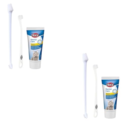 TRIXIE Zahnpflege-Set für Katzen | Doppelpack | 2 x 50 g | Zur Zahnpflege bei Katzen | Beinhaltet Zahncreme mit Käsearoma und Zwei Zahnbürsten mit DREI verschiedenen Köpfen TRIXIE Zahnpflege-Set für Katzen | Doppelpack | 2 x 50 g | Zur Zahnpflege bei Katzen | Beinhaltet Zahncreme mit Käsearoma und Zwei Zahnbürsten mit DREI verschiedenen Köpfen von TRIXIE