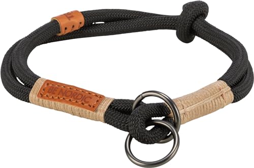 TRIXIE Zug-Stopp Hundehalsband BE Nordic L – Halsumfang 50 cm – schwarz/Sand – bequemes Hundehalsband für große Hunde mit Zugbegrenzung - robust & elegant – 17285 von TRIXIE