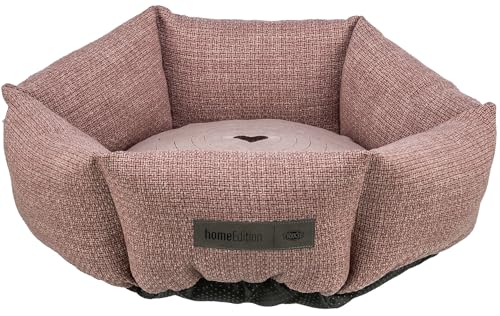 TRIXIE Hundebett rund Viviana ø 50 cm in Altrosa – rundes Kuschelbett mit weichem Samtbezug, Hundekorb für kleine Hunde,fest integriertes Kissen, Rutschfester Boden - weich & waschbar - 37547 von TRIXIE