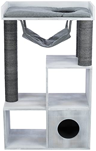 TRIXIE Katzen Kletterhöhle KRATZBAUM MIT REGALFUNKTION, 72 × 110 × 38 cm, GRAU- 44712 von TRIXIE