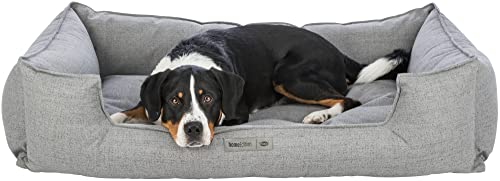 TRIXIE Hundebett Talis 120 × 80 cm in grau - elegantes Hundebett aus gemütlichem Webstoff - Hundekorb für mittelgroße Hunde - rutschfest und waschbar - 37580 von TRIXIE