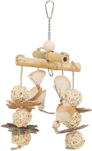 TRIXIE Vogel Käfigzubehör NATURSPIELZEUG, BAMBUS/RATTAN/HOLZ, 31 cm - 58993 von TRIXIE