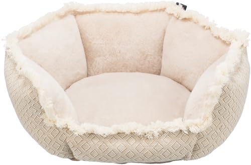 TRIXIE Hundebett Boho 65 × 65 cm in beige - weiches Hundekissen mit Plüschelementen - Hundekorb für mittelgroße Hunde - rutschfest und waschbar - 38213 TRIXIE Hundebett Boho 65 × 65 cm in beige - weiches Hundekissen mit Plüschelementen - Hundekorb für mittelgroße Hunde - rutschfest und waschbar - 38213 von TRIXIE