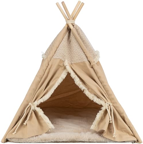 Trixie rutschfestes Tipi für Hunde und Katzen im angesagten Boho-Design Tipi Boho, 55 × 65 × 55 cm, BEIGE - mit integriertem, waschmaschinengeeignetem Wendekissen - 38211 Trixie rutschfestes Tipi für Hunde und Katzen im angesagten Boho-Design Tipi Boho, 55 × 65 × 55 cm, BEIGE - mit integriertem, waschmaschinengeeignetem Wendekissen - 38211 von TRIXIE