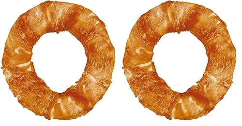 TRIXIE zuckerfreier und glutenfreier Hühnchen Kauring Denta Fun Chicken Chewing Ring, ø 10 cm, 110 g - 31328 (Packung mit 2) von TRIXIE