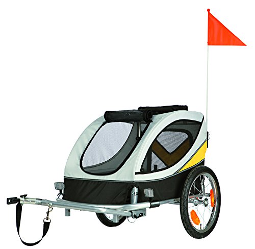 Trixie 12805 Fahrrad-Anhänger, 63 × 68 × 75 cm (M), grau/schwarz/gelb von TRIXIE