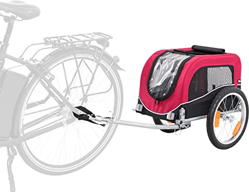 Trixie 12813 Fahrrad-Anhänger, S: 53 × 60 × 60/117 cm, schwarz/rot von TRIXIE