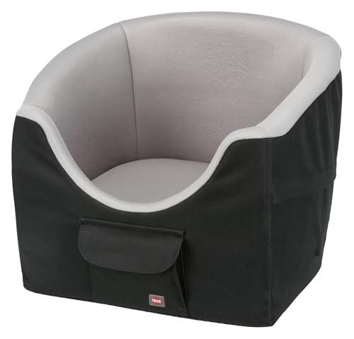 TRIXIE Hunde-Autositz und Reisebett - erhöhte Sitzposition - Fixierung durch Anschnallgurt - herausnehmbares Kissen - inklusive Kurzleine - mit Außentasche - 45 x 39 x 42 cm - bis 8 kg - 13176 von TRIXIE