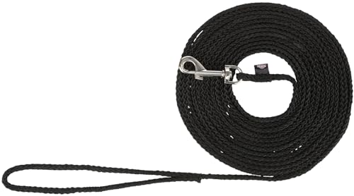 TRIXIE Schleppleine S–M, 10 m ø 5 mm in schwarz - Lange Hundeleine für Training und Outdoor - für kleine bis mittelgroße Hunde - 19761 von TRIXIE