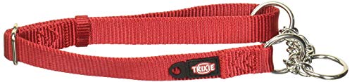 TRIXIE Premium Zug-Stopp Halsband Größe M–L: Halsumfang 35–50 cm/20 mm in rot - stufenlos verstellbares Hundehalsband für mittelgroße bis große Hunde, einfacher Verschluss, 202803 von TRIXIE