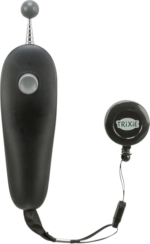TRIXIE Krallenschere für Hunde - mit Sicherheitsverschluss - Begrenzung gegen zu starkes kürzen - gummierter Kunststoffgriff - Edelstahl - schwarz/blau - 16 cm - 2368 von TRIXIE